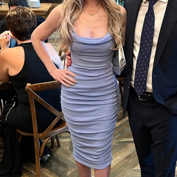 XXS Michael Costello x Revolve India Midi Dress in Periwinkle - Picture 3 of 3